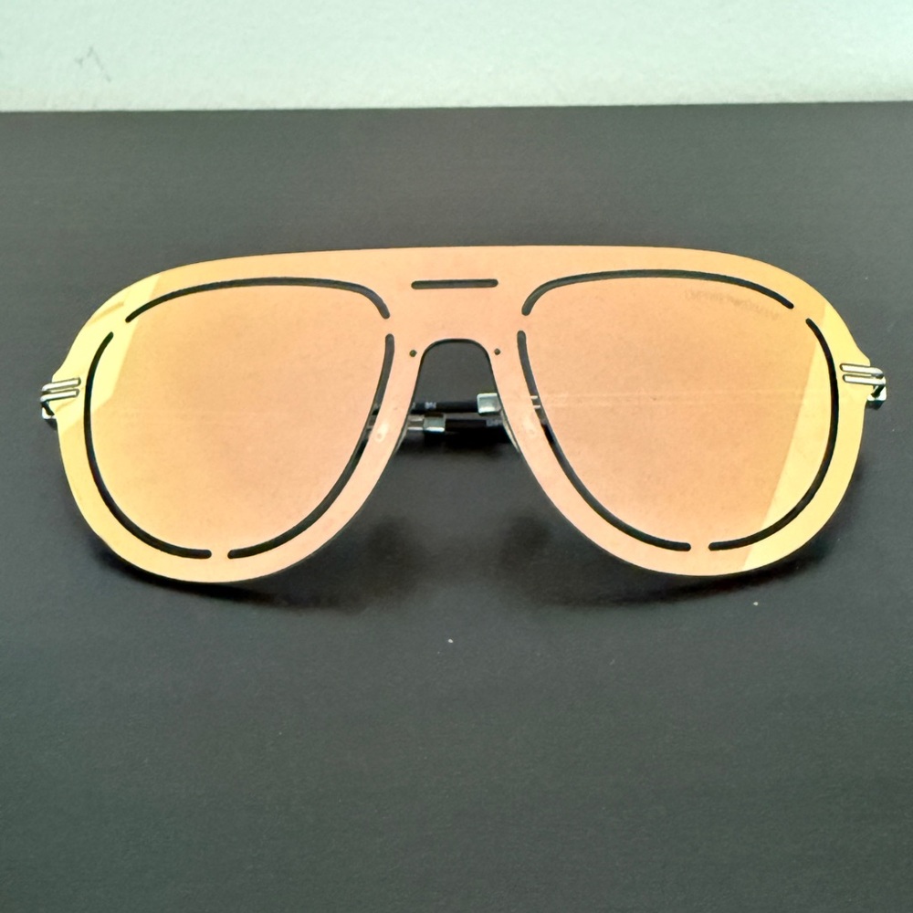 Emporio Armani Aviator Sunglasses - Mirror Rose Gold - Picture 7 of 9